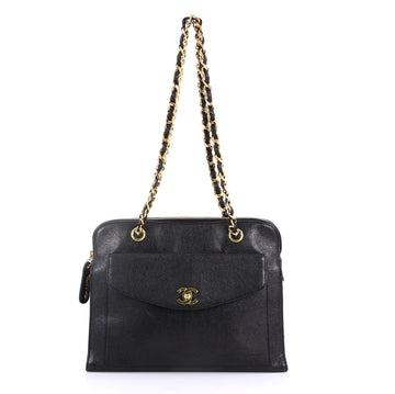 Chanel Vintage Front Pocket Camera Bag Caviar Large Black 406784