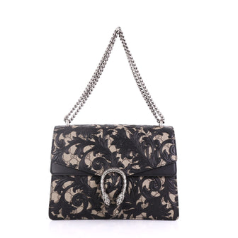 Gucci Dionysus Handbag Arabesque GG Coated Canvas Medium Black 40678/9