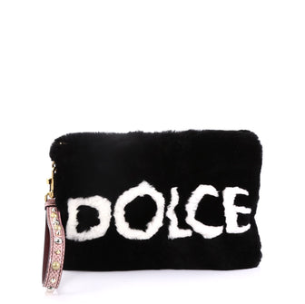 Dolce & Gabbana Cleo Clutch Fur Small Black 40690/16