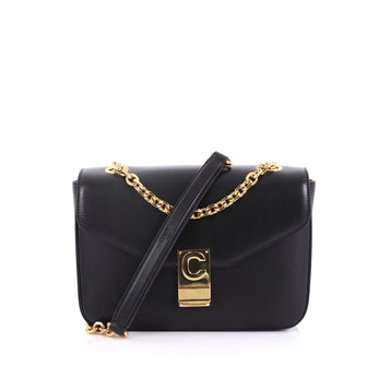 Celine C Bag Leather Medium Black 406961