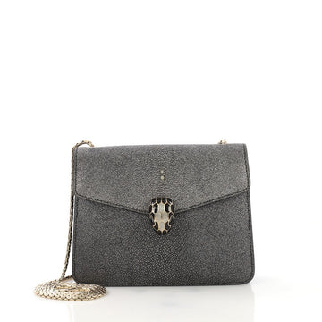 Bvlgari Serpenti Forever Shoulder Bag Leather and Stingray 406971
