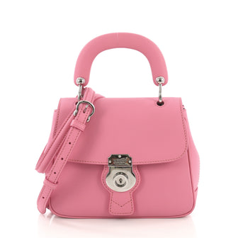 Burberry DK88 Top Handle Bag Leather Small Pink  40704/1