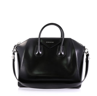 Givenchy Antigona Bag Glazed Leather Medium Black 407086