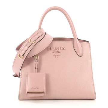 Prada Monochrome Tote Saffiano Leather with City Calfskin 407088