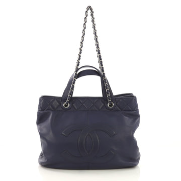 Chanel Trianon Shopping Tote Leather Large Blue 407192