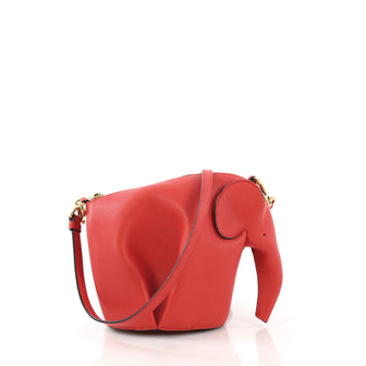 Loewe Elephant Crossbody Bag Leather Mini Red 407272
