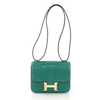 Constance alligator handbag Hermès Green in Alligator - 29391053