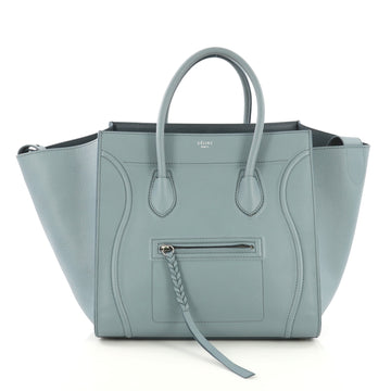 Celine Phantom Bag Textured Leather Medium Blue 4073701