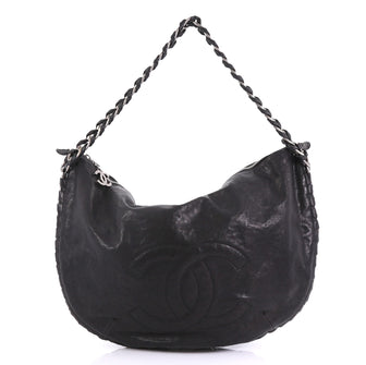 Chanel Modern Chain Hobo Calfskin Medium Black 407421