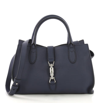 Gucci Jackie Soft Tote Leather Small Blue 407521