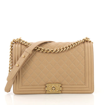 Chanel Boy Flap Bag Quilted Caviar New Medium Neutral 407571