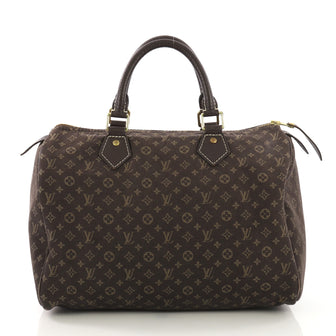 Louis Vuitton Speedy Handbag Mini Lin 30 Brown 4076201
