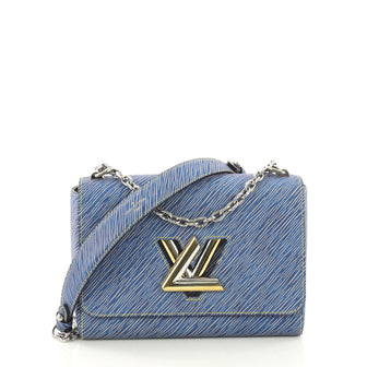 Louis Vuitton Twist Handbag Epi Leather MM Blue 407922