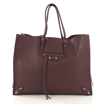 Balenciaga Papier A4 Zip Around Classic Studs Bag Leather Purple 407953