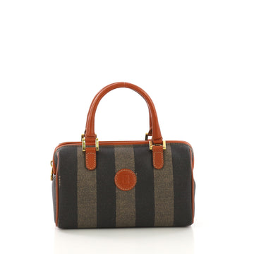 Fendi Model: Vintage Pequin Convertible Boston Bag Coated Canvas Mini  Brown 40799/107