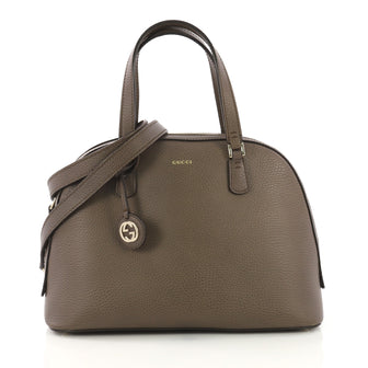 Gucci Model: Lady Dollar Dome Satchel Leather Medium  Gray 40799/112