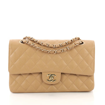  Chanel Model: Vintage Classic Double Flap Bag Quilted Caviar Medium Brown 40799/19