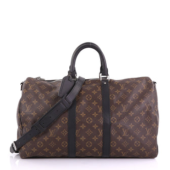 Louis Vuitton Keepall Bandouliere Bag Macassar Monogram Canvas 45