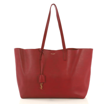 Saint Laurent Shopper Tote Leather Large Red 4079935