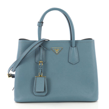 Cuir Double Tote Saffiano Leather Small