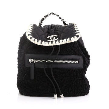 Chanel Coco Neige CC Flap Backpack Shearling with Quilted 4079946