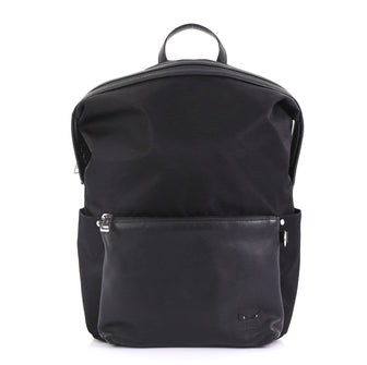 Fendi Model: Front Pocket Monster Backpack Nylon and Leather Large Black 40799/55