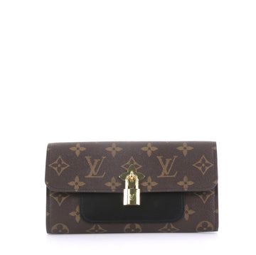 Louis Vuitton Flower Wallet Monogram Canvas Long Brown 4079970