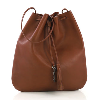 Saint Laurent Jen Flat Handbag Leather Medium Brown 4079984