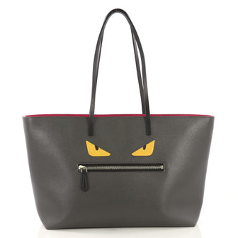 Fendi Monster Roll Tote Leather Medium Gray 40799/92