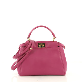 Fendi Peekaboo Bag Leather Mini Pink 408002