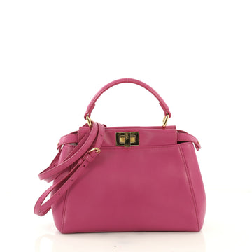 Fendi Peekaboo Bag Leather Mini Pink 408002