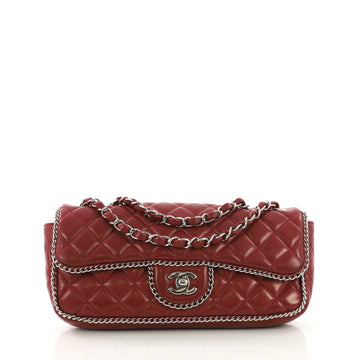 Chanel Model: Madison Chain Around Flap Bag Quilted Lambskin East West  Red 40803/2