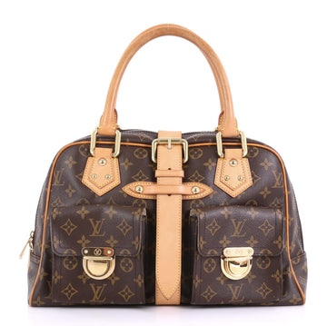 Louis Vuitton Manhattan Handbag Monogram Canvas GM Brown 408122