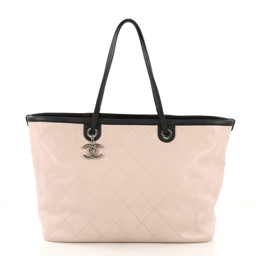Chanel Fever Tote Quilted Caviar Large Pink 408161