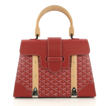 Goyard Saigon Top Handle Bag Coated Canvas with Leather MM 4081701