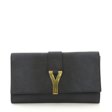 Saint Laurent Chyc Clutch Lizard Embossed Leather Blue 408177