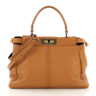 Fendi Peekaboo Bag Leather Regular Brown 408374