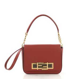 Fendi 3Baguette Convertible Crossbody Calfskin Small Brown 408401