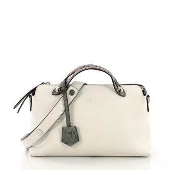 Fendi By The Way Satchel Leather with Python Small Neutral 408411
