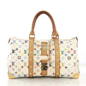 Louis Vuitton Keepall Bag Monogram Multicolor 45 White 408433
