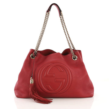 Gucci Soho Chain Strap Shoulder Bag Leather Medium Red 408452