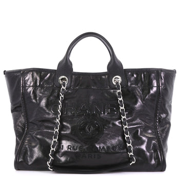 Chanel Model: Deauville Chain Tote Glazed Calfskin Large Black 40847/1