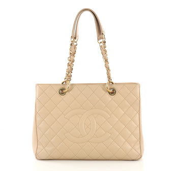 Chanel Grand Shopping Tote Quilted Caviar Neutral 408501