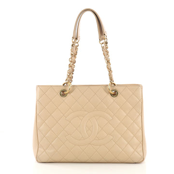 Chanel Grand Shopping Tote Quilted Caviar Neutral 408501