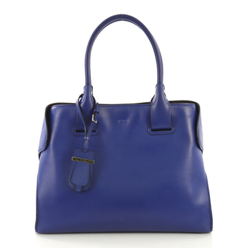 Tod's Cape Satchel Leather Medium Blue 408531