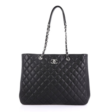 Chanel Classic CC Shopping Tote Quilted Caviar Large Black 408642