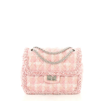 Chanel Model: Reissue 2.55 Square Handbag Quilted Tweed  Pink 40870/15