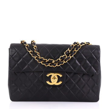 Chanel Model: Vintage Classic Single Flap Bag Quilted Lambskin Maxi Black 40870/4