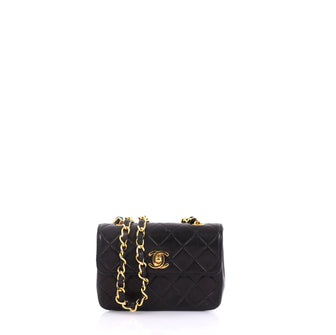Chanel Model: Vintage CC Chain Flap Bag Quilted Leather Extra Mini Black 40870/6