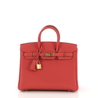 Birkin Handbag Rouge Pivoine Togo with Gold Hardware 25